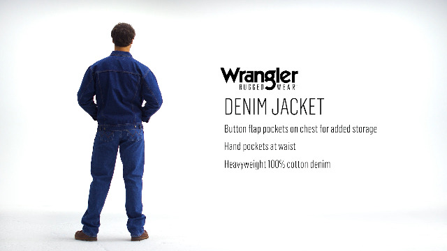 Wrangler Rugged Wear Men's Unlined Denim Jacket, Vintage Indigo